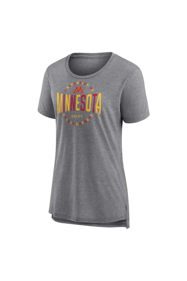 Women's Fanatics Gray Minnesota Golden Gophers True Classics Break It Down Tri-Blend T-Shirt, Alternate, color, Gray