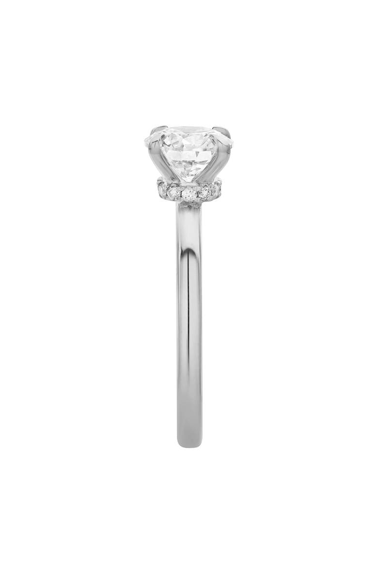 Lila 14K Gold Round Lab Grown Diamond Hidden Halo Ring - 1.5 Ct, Alternate, color, 14K White Gold