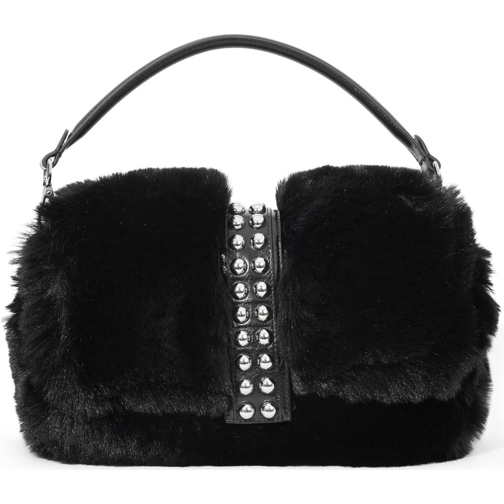 Jeffrey Campbell Furreal Faux Fur Handbag In Black