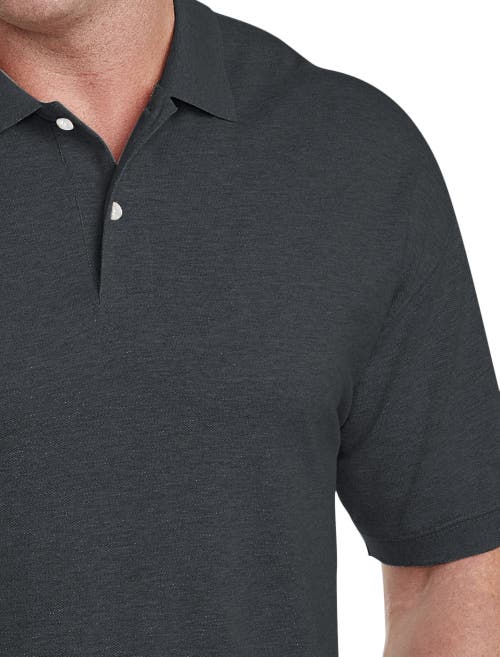 Xdmy Harbor Bay By Dxl Harbor Bay By Dxl Big & Tall Piqué Polo Shirt In Black Heather