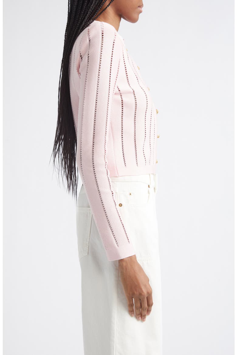 Metallic Open Stitch Cardigan, Alternate, color, 4HQ PINK