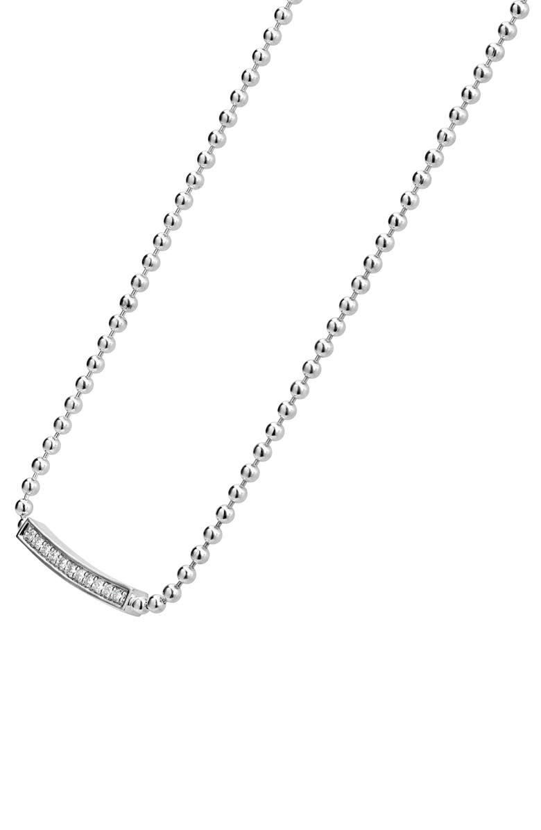 LAGOS Caviar Spark Diamond Pendant Necklace, Alternate, color, Silver/ Diamond