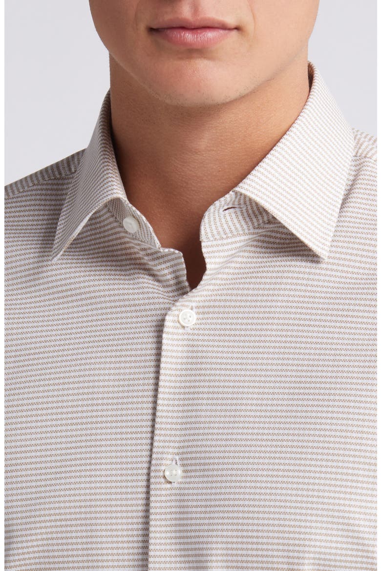 Hank Kent Stripe Stretch Dress Shirt, Alternate, color, WHITE
