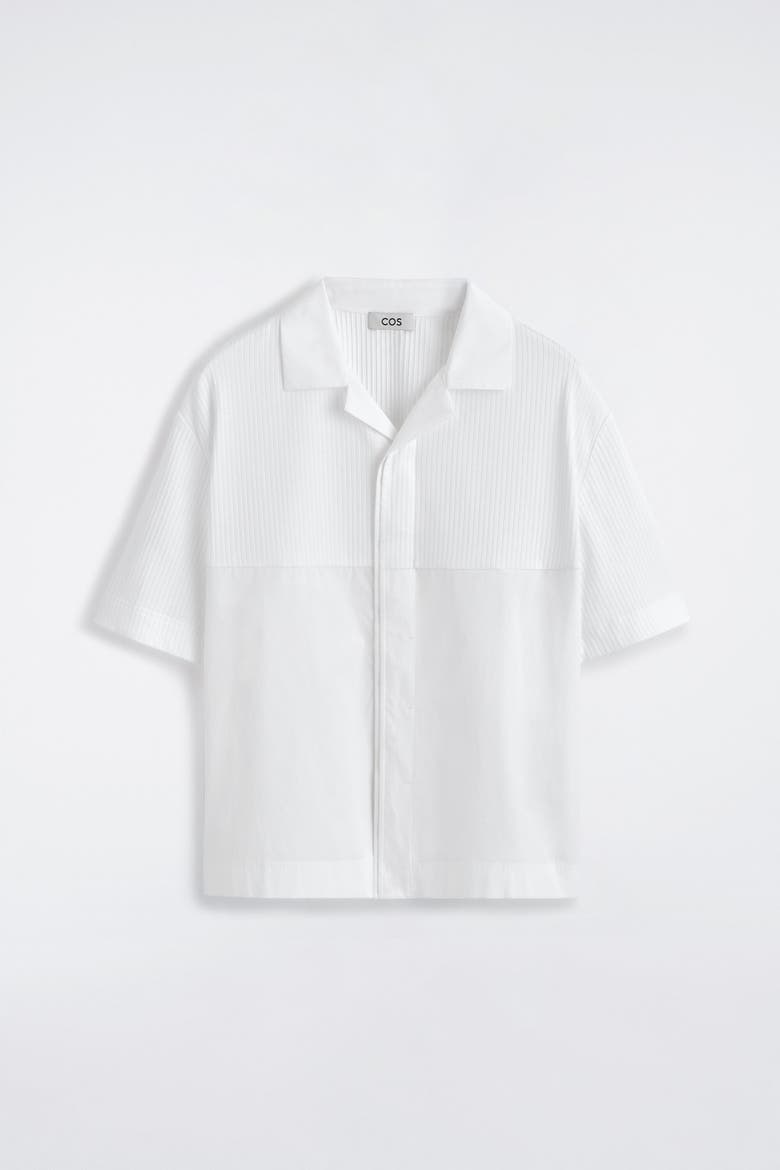 Relaxed Contrast-panel Shirt, Alternate, color, WHITE
