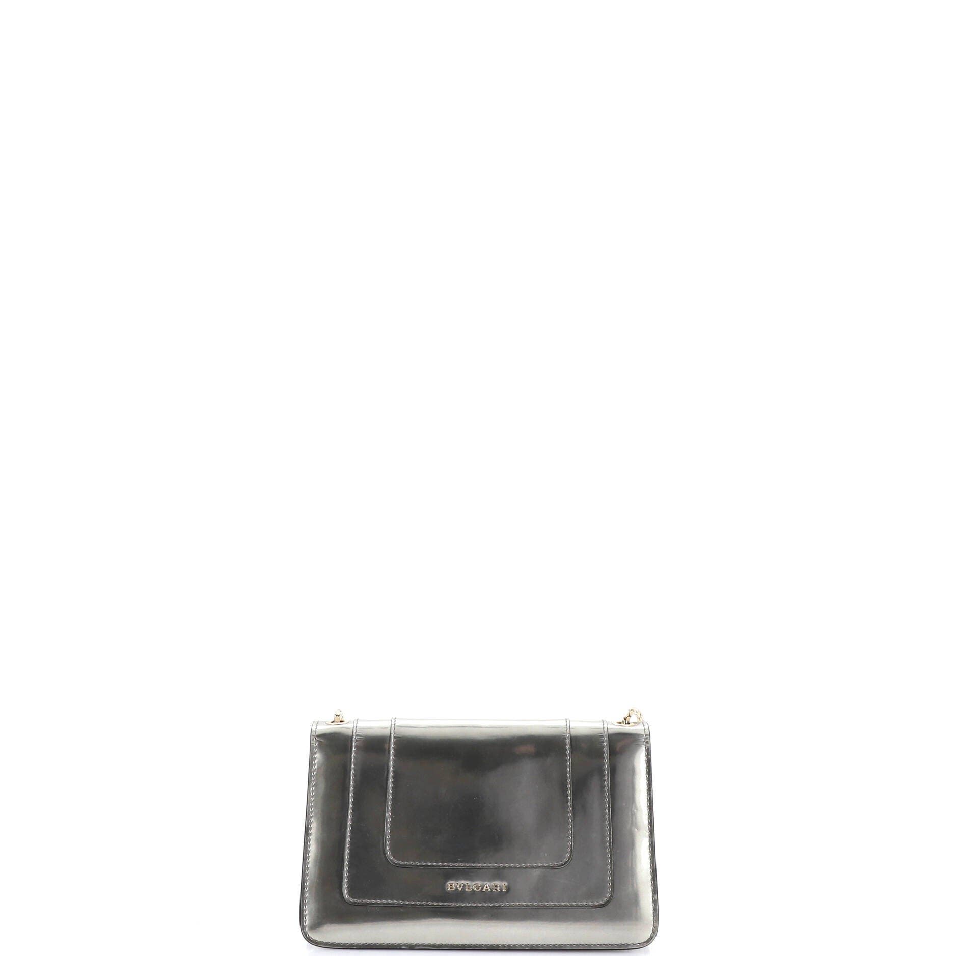 Serpenti Forever Shoulder Bag Metallic Leather Small, Alternate, color, Grey
