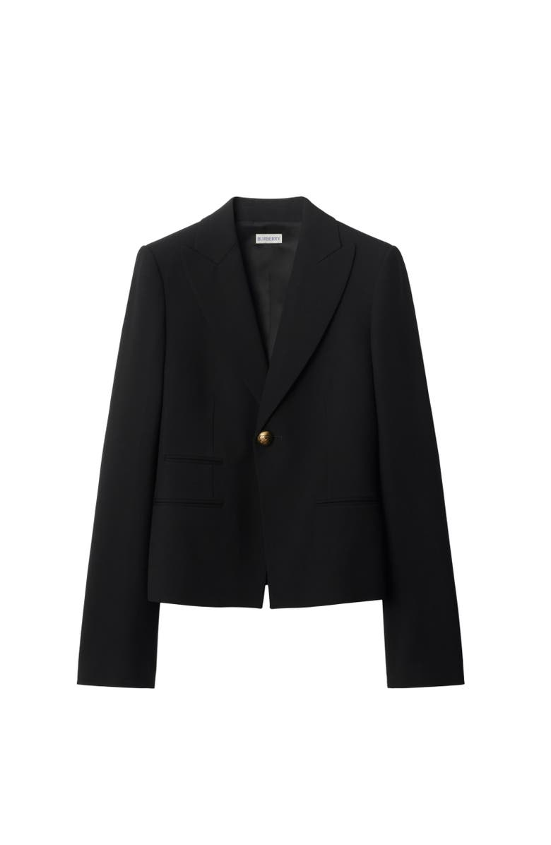 Burberry Wool Tailored Jacket, Alternate, color, Black