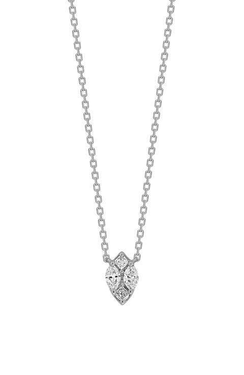 18K White Gold Mika Diamond Pendant Necklace - 0.14ctw (Nordstrom Exclusive)