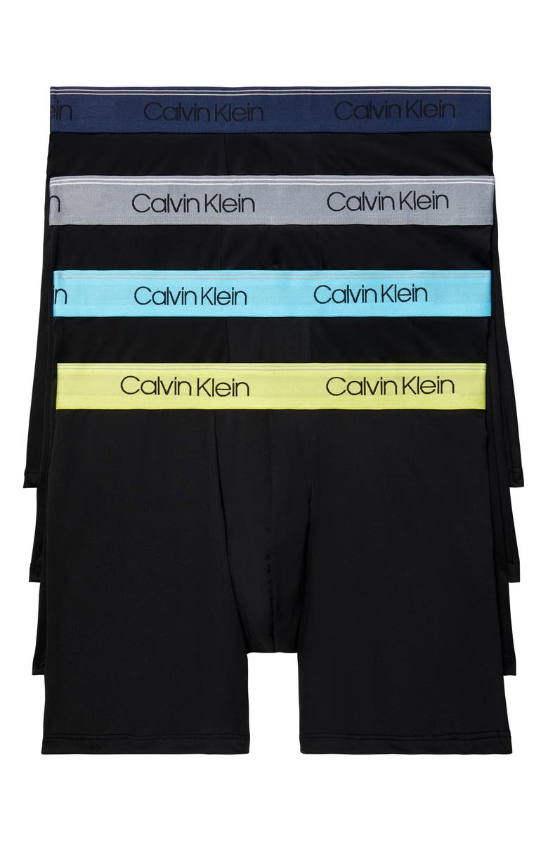 Calvin Klein Assorted 4-Pack Chromatic Micro Stretch Performance Boxer Briefs, Main, color, 