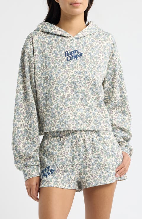 Garden Scuba Cropped Graphic Hoodie