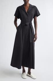 Lafayette 148 New York Belted Stretch Cotton Blend Shirtdress