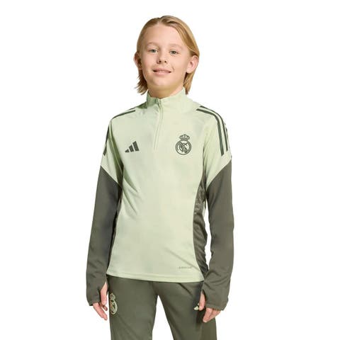 Youth adidas Green Real Madrid 2025/26 Training AEROREADY Quarter-Zip Pullover