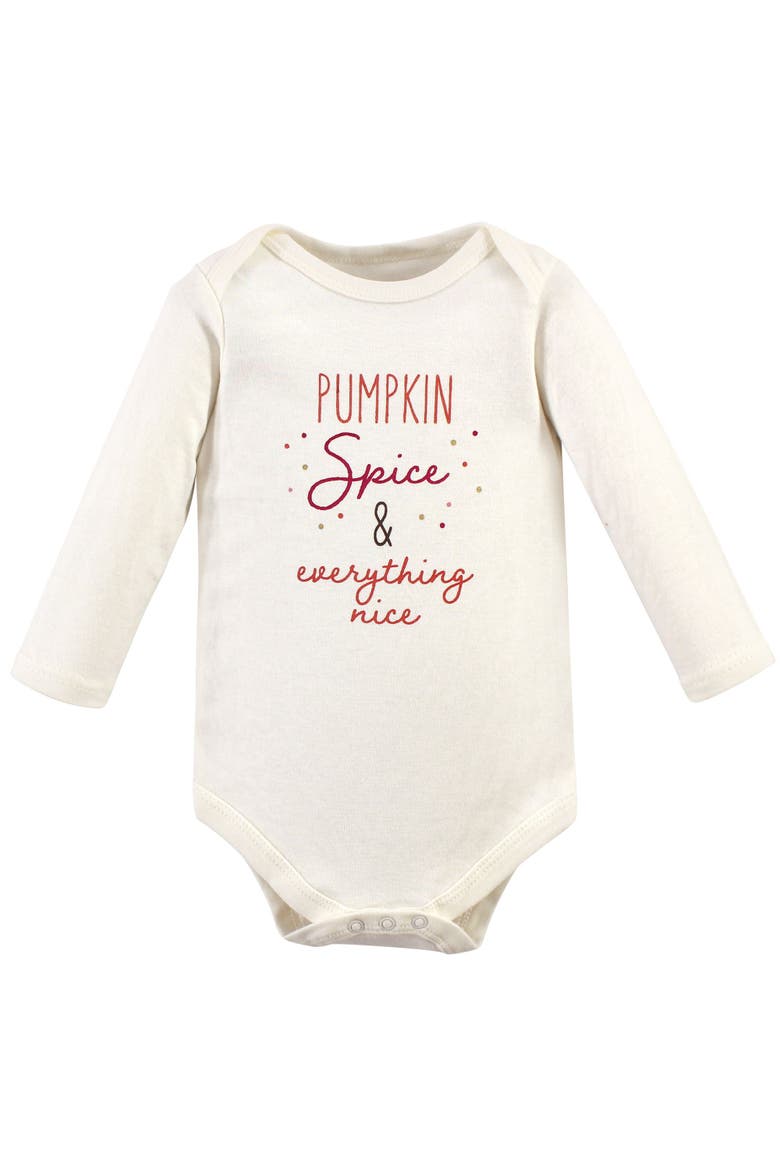 Essential Long-Sleeve Cotton Bodysuit Set, Alternate, color, Pumpkin Spice