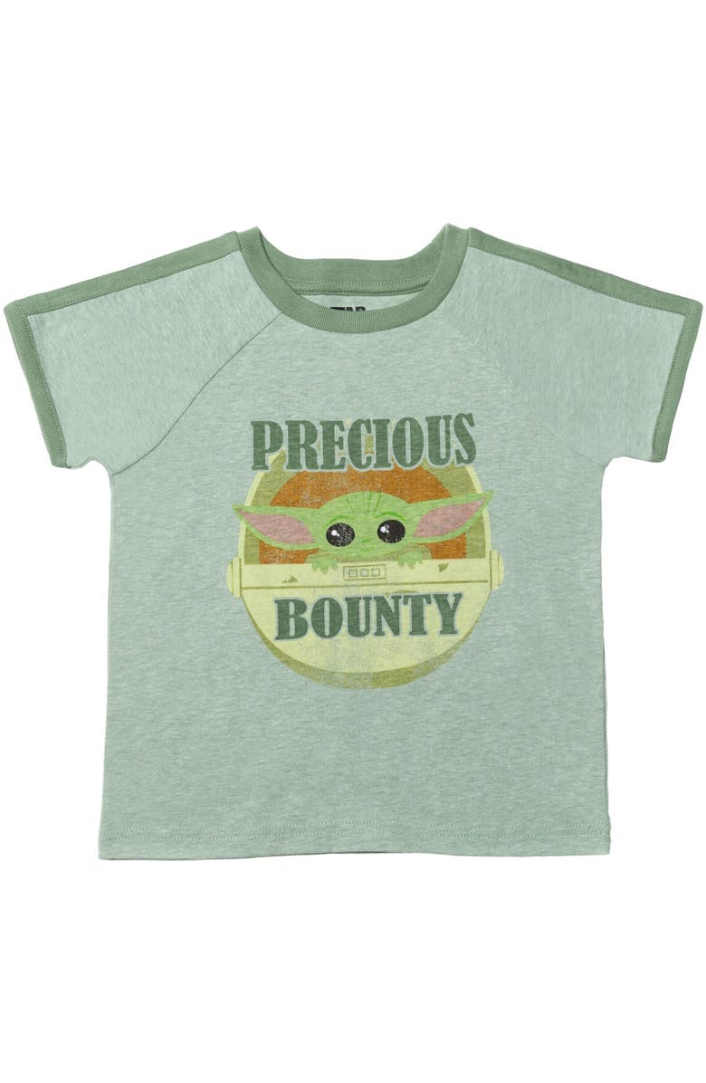 Star Wars The Mandalorian Baby Yoda T-Shirt & French Terry Shorts Set, Alternate, color, Green / Grey