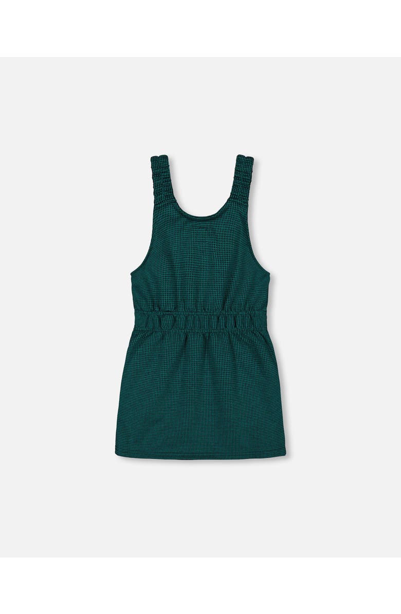Deux par Deux Girl's Jumper Dress With Pocket Houndstooth Teal, Alternate, color,