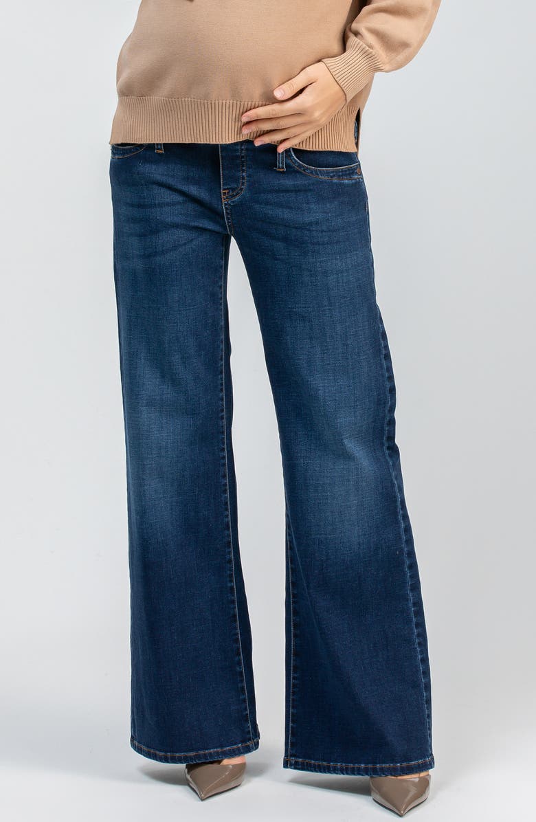 PIETRO BRUNELLI MATERNITY Wide Leg Maternity Jeans, Alternate, color, Med Dark Wash