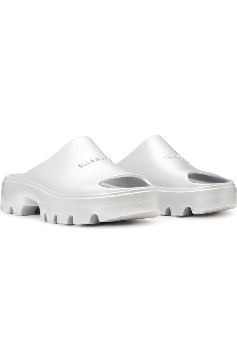 AllSaints Eclipse Platform Slide Sandal, Main, color, Silver