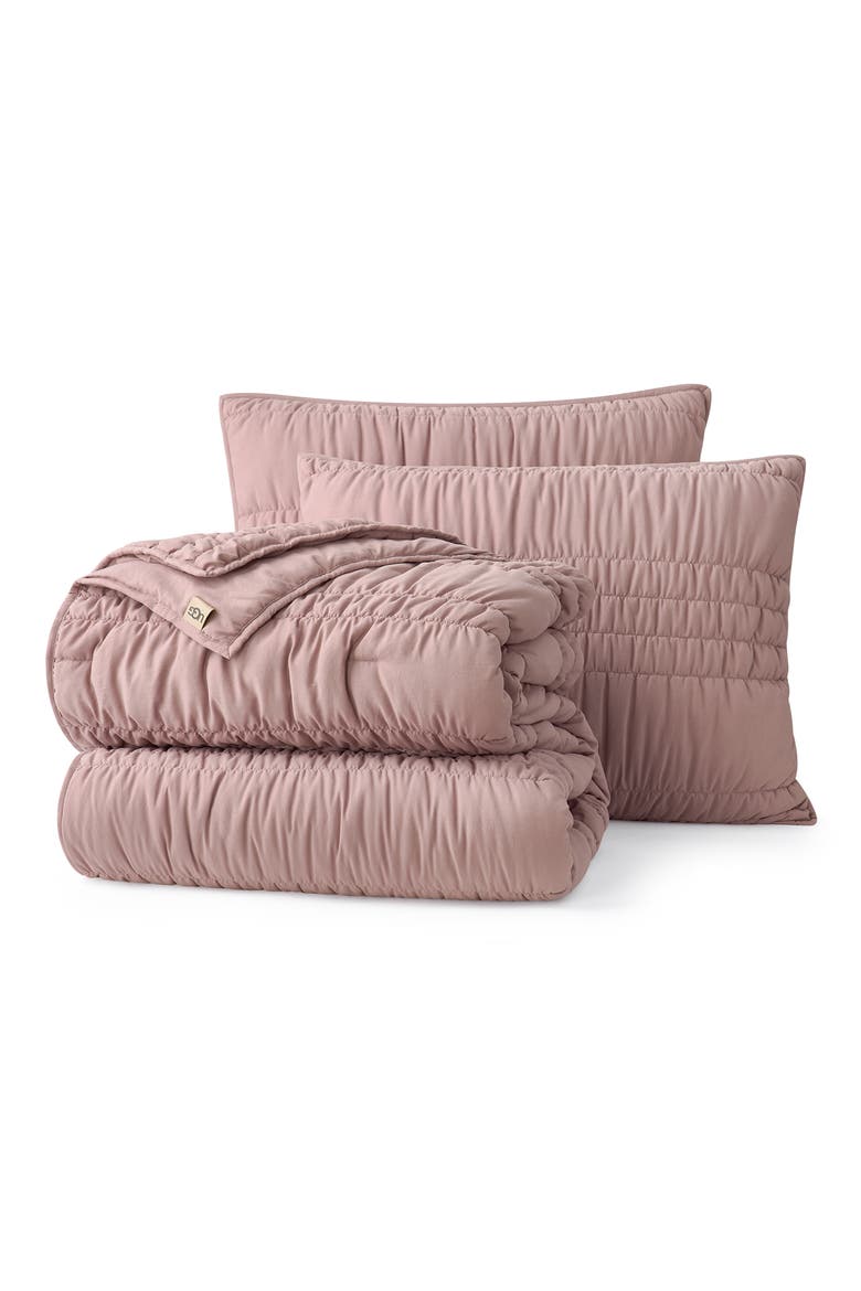 Devon Tide Comforter & Shams Set, Main, color, ROSEWOOD