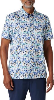 Bugatchi Hendrix Digital Floral Print Pima Cotton Polo