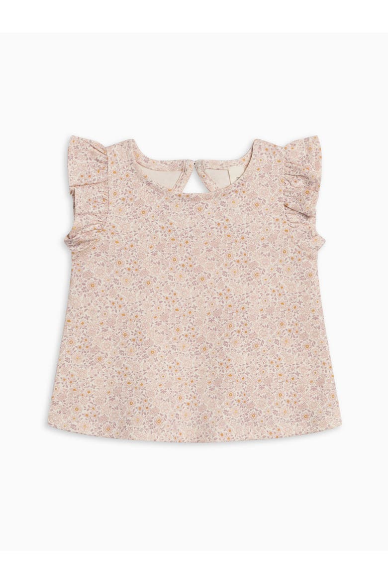 Organic Ella Ruffle Sleeve Tank Top, Alternate, color, Primrose / Fog + Shell