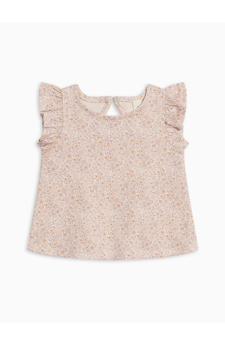 KENDI by Colored Organics Organic Ella Ruffle Sleeve Tank Top, Alternate, color, Primrose / Fog + Shell