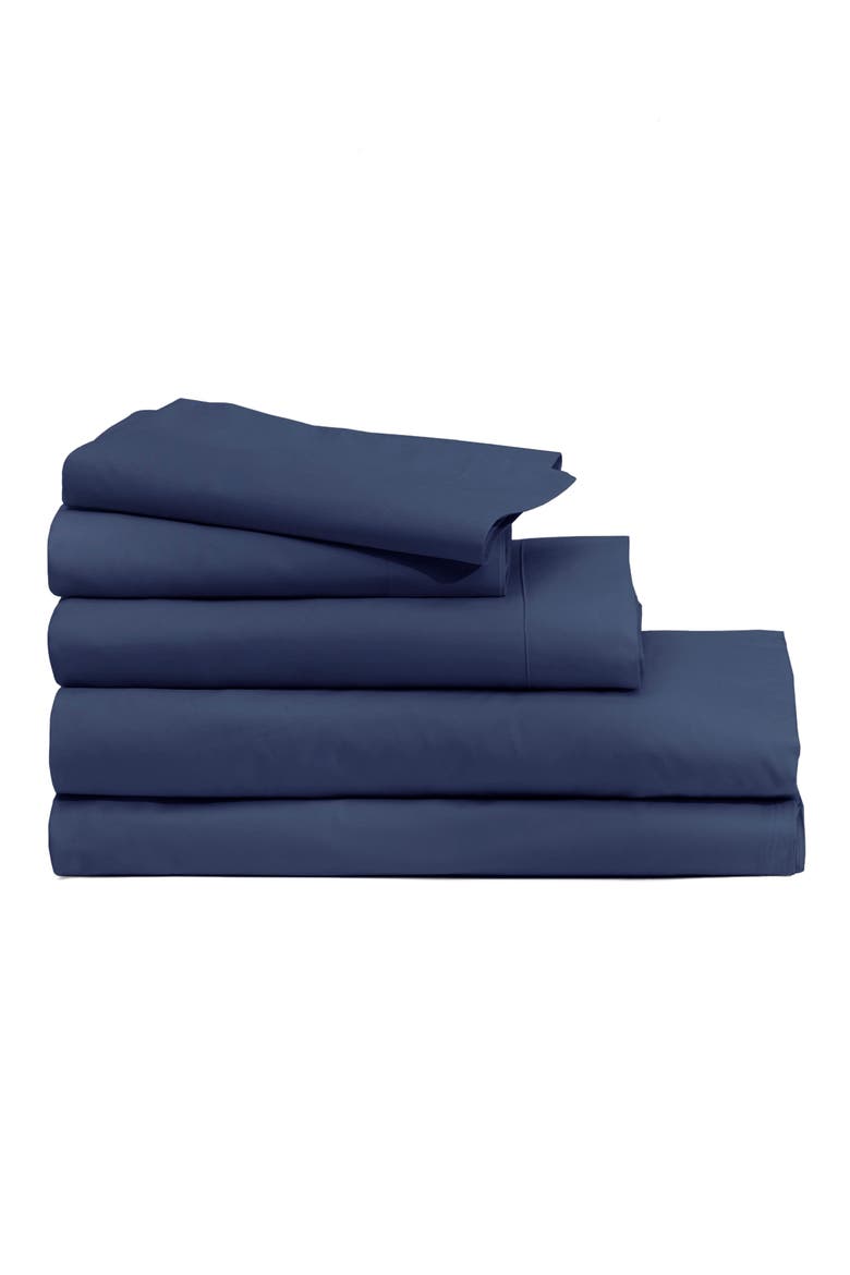 Sateen 276 Thread Count Organic Cotton Duvet Cover, Alternate, color, NAVY