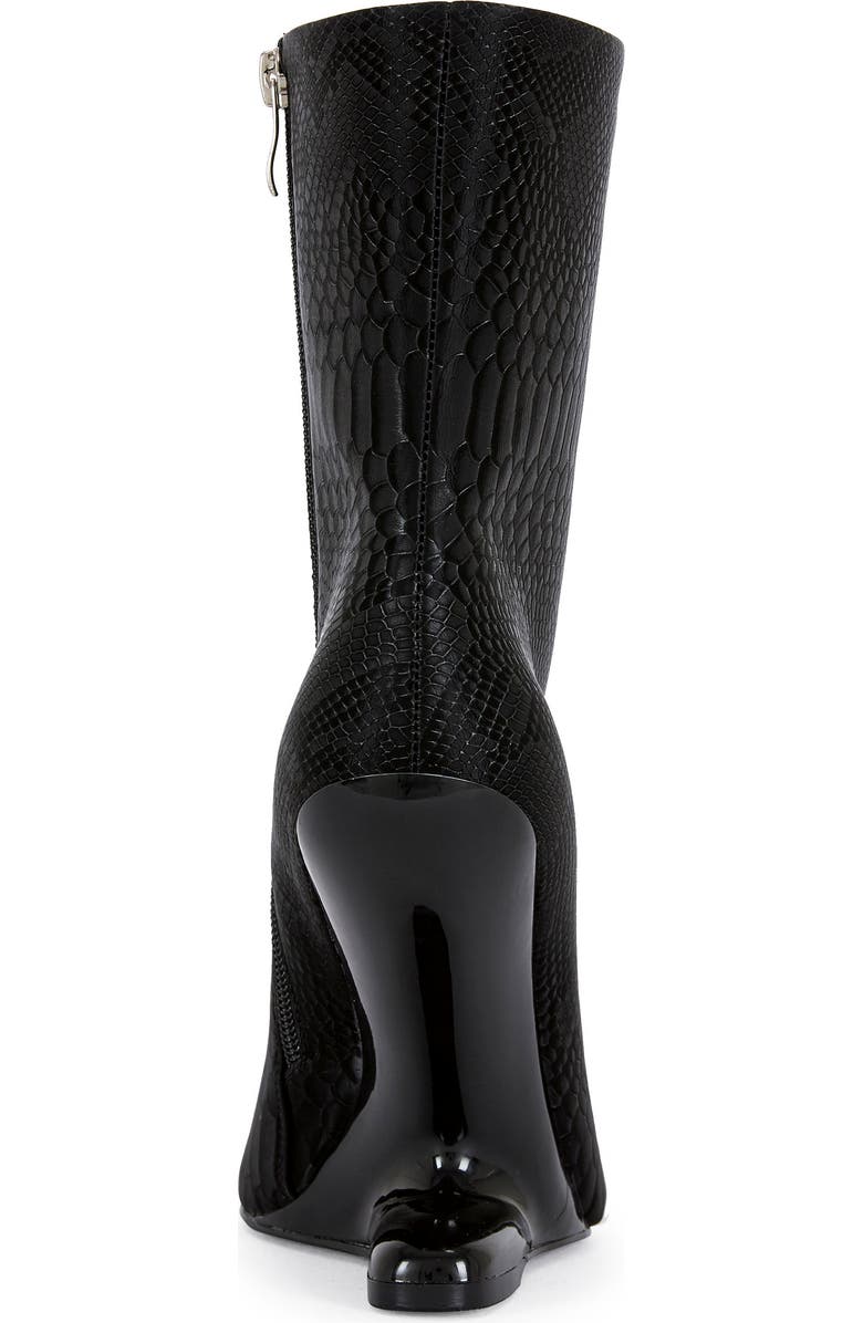 AZALEA WANG Glacielle Croc Embossed Heelless Bootie, Alternate, color,