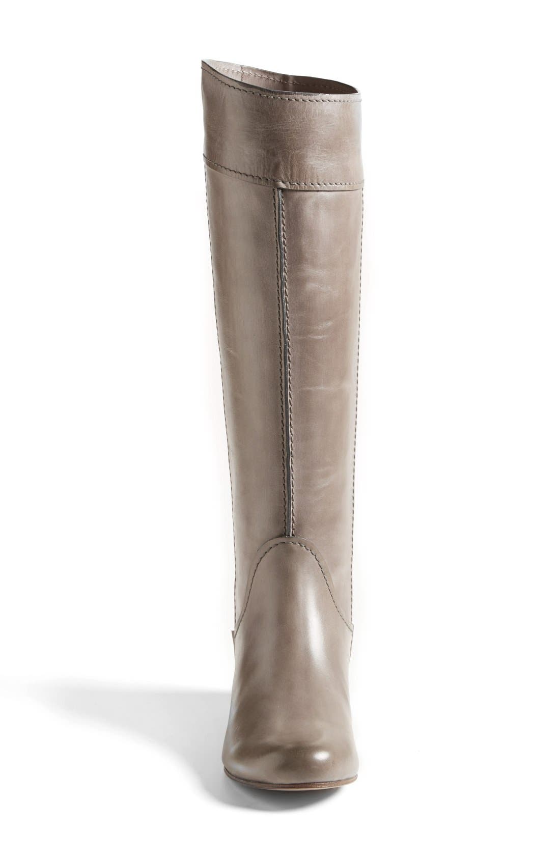 'Heloise' Tall Calfskin Leather Boot, Alternate, color, GREY