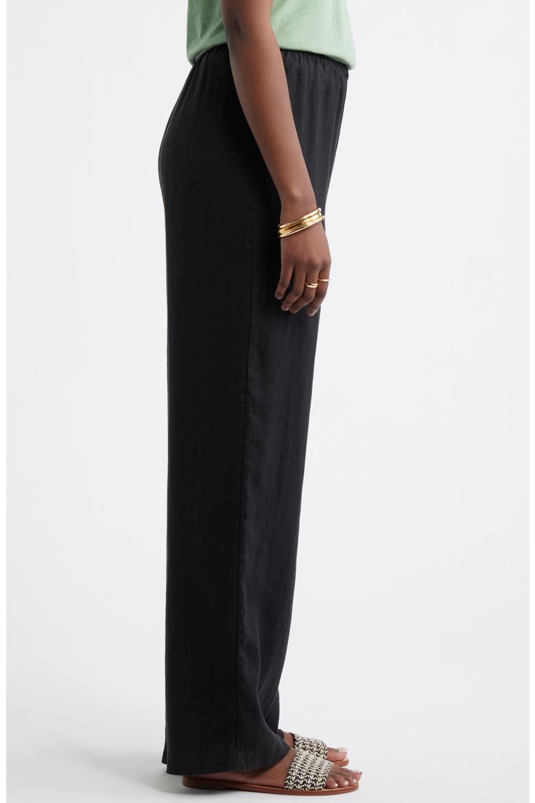 Wide Leg Linen Pants, Alternate, color, BLACK