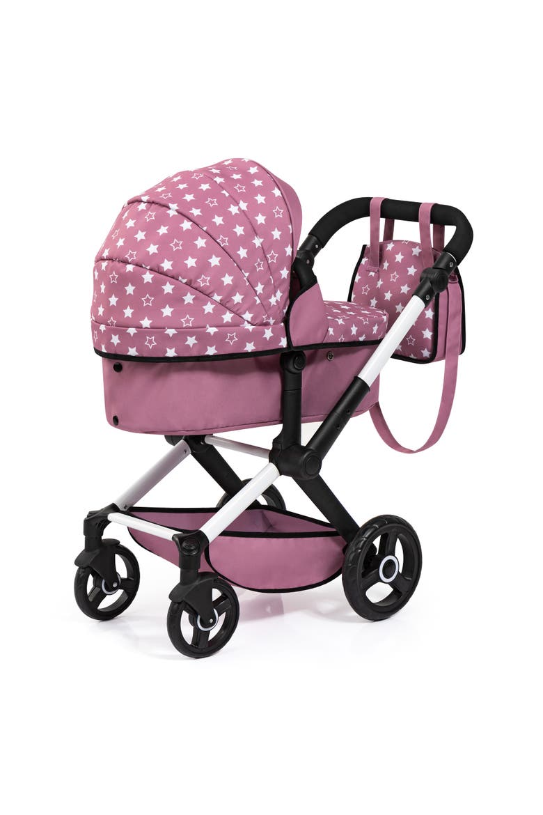 Xeo Pram Pink, White Stars, Convertible, Foldable, Alternate, color, Multicolored