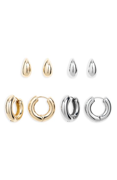 Set of 4 Hoop Earrings