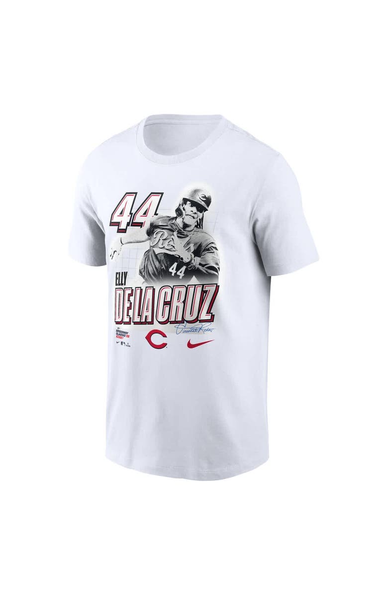 Nike Men's Nike Elly De La Cruz White Cincinnati Reds 2025 MLB Speedway Classic Player Graphic T-Shirt, Alternate, color, 