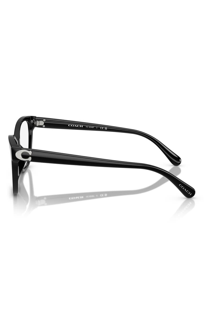 COACH 56mm Butterfly Optical Glasses, Alternate, color, Black / Demo Lens