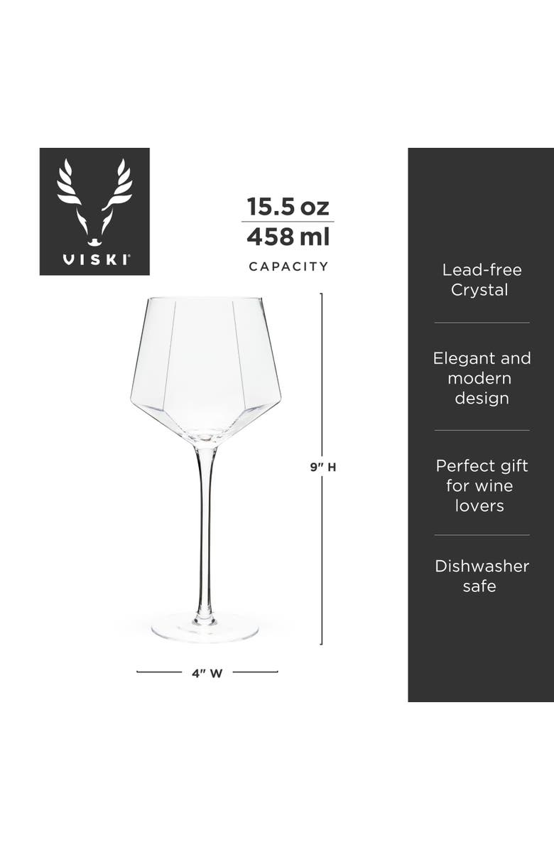 Viski Seneca Crystal Wine Glasses Set of 2, Alternate, color, Clear