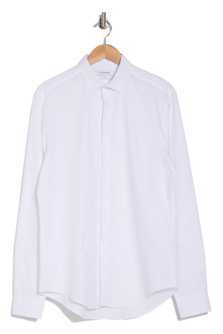 Slim Fit Tuxedo Dress Shirt, Alternate, color, WHITE