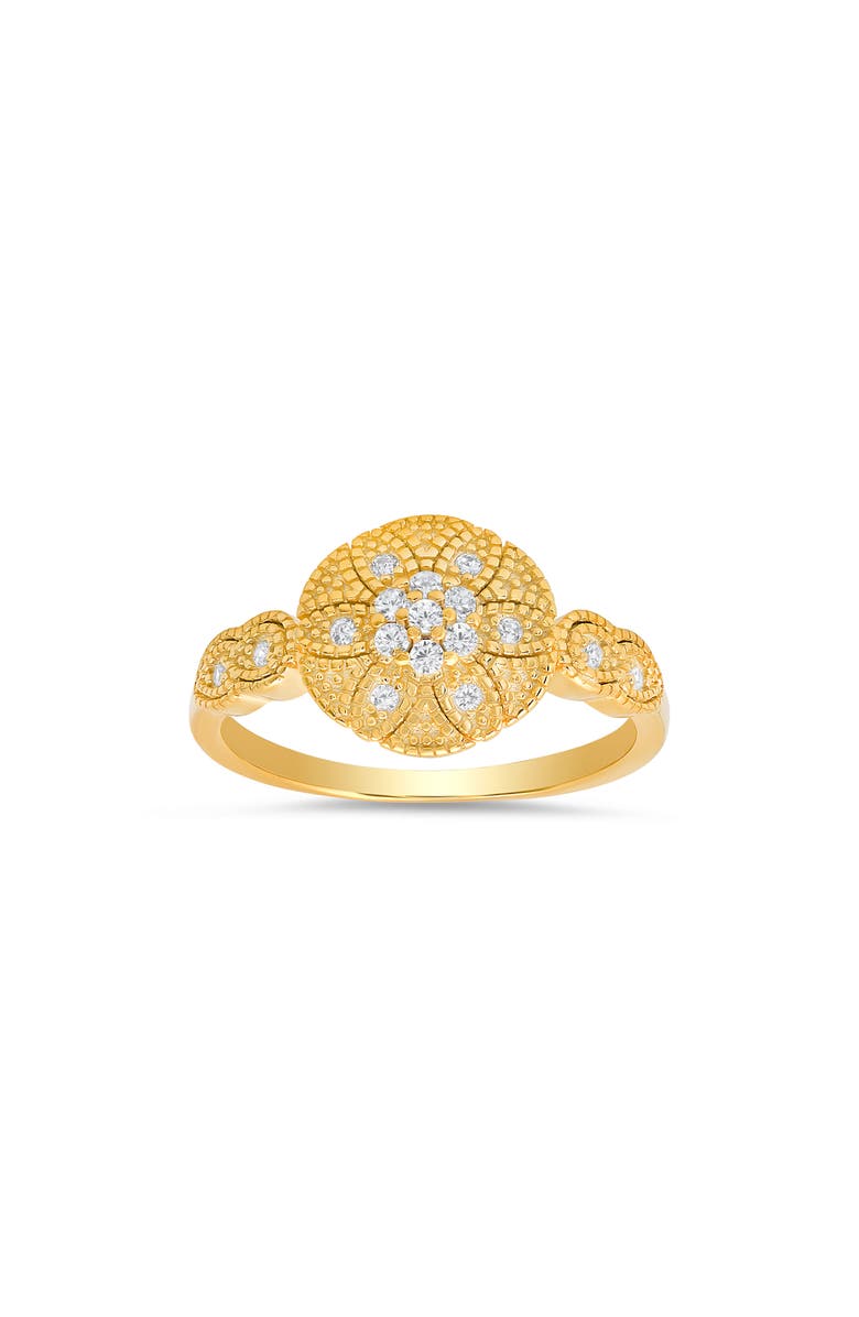 Queen Jewels Sterling Silver Floral Ring, Main, color, Gold