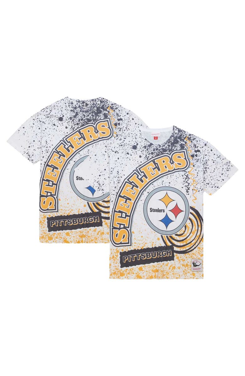 Mitchell & Ness Men's Mitchell & Ness White Pittsburgh Steelers Team Burst Sublimated T-Shirt, Main, color, White