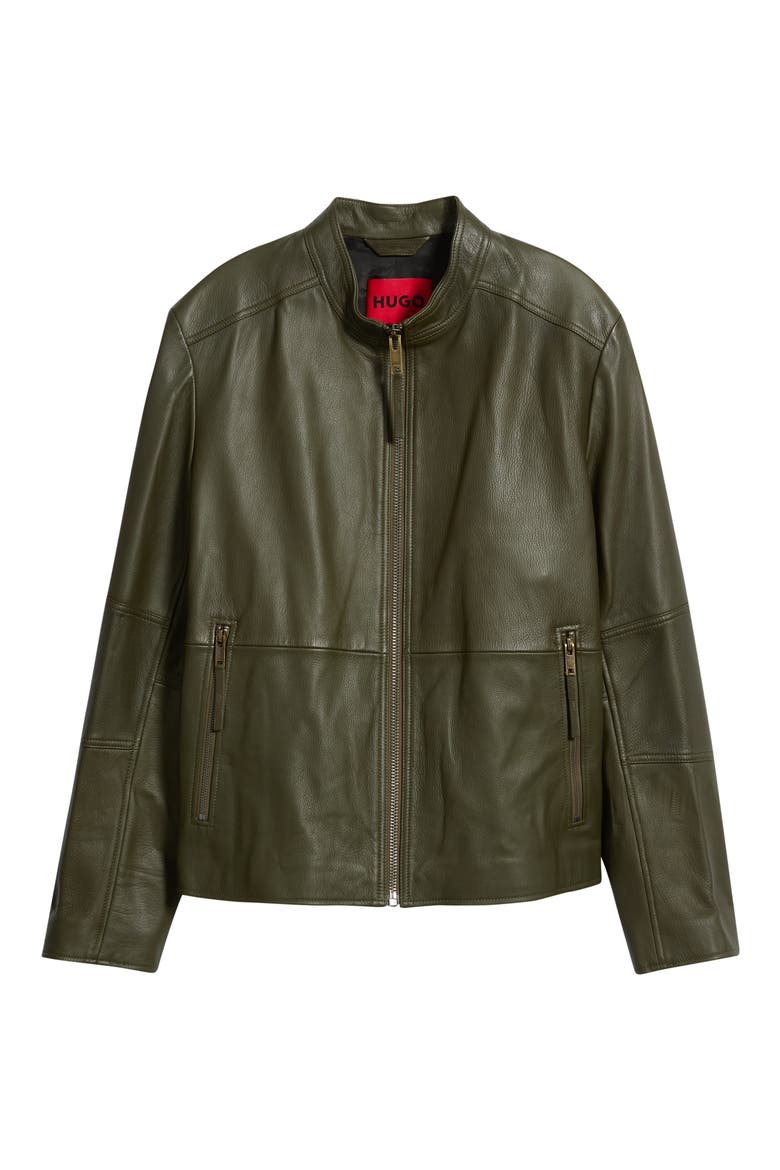 Lokis Leather Jacket, Alternate, color, OPEN GREEN
