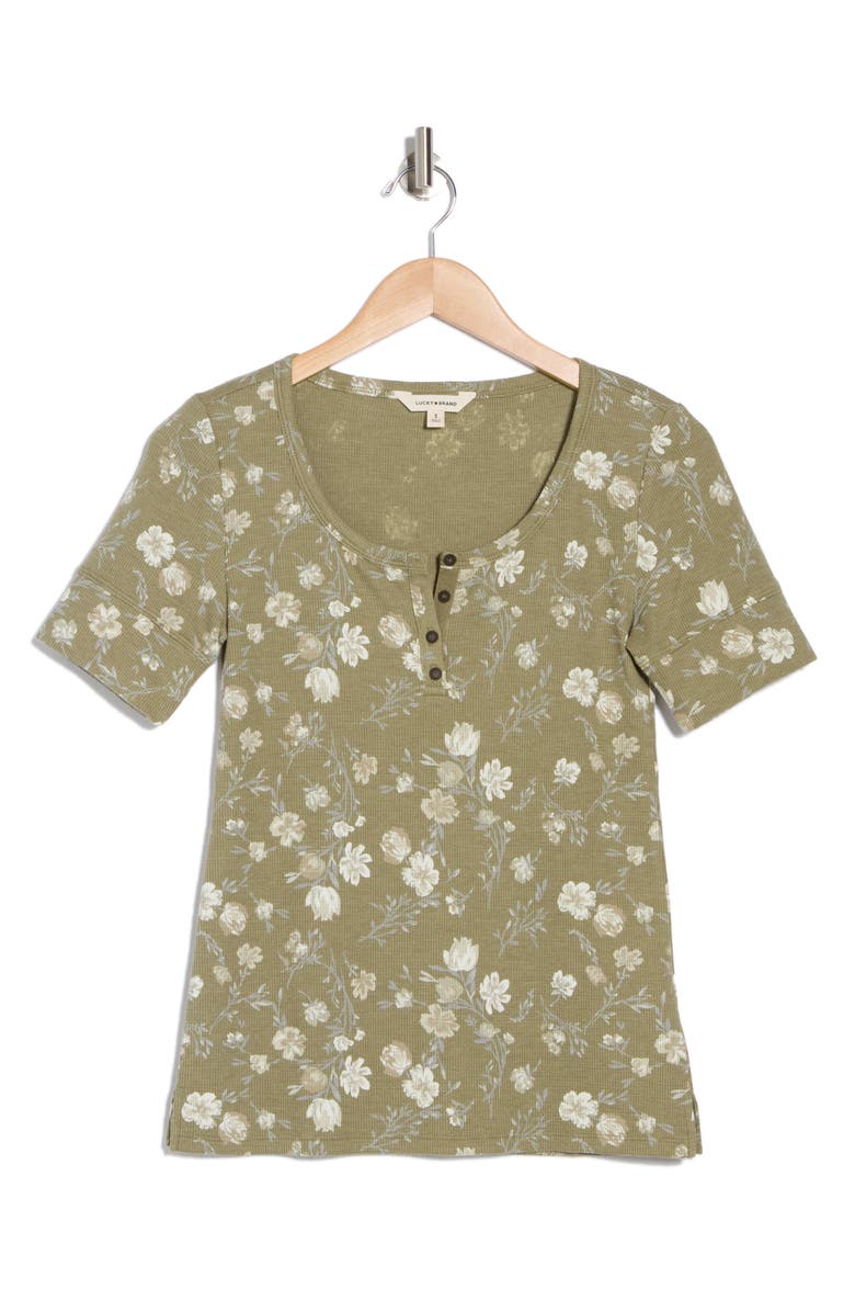 Lucky Brand Floral Print Henley, Main, color,