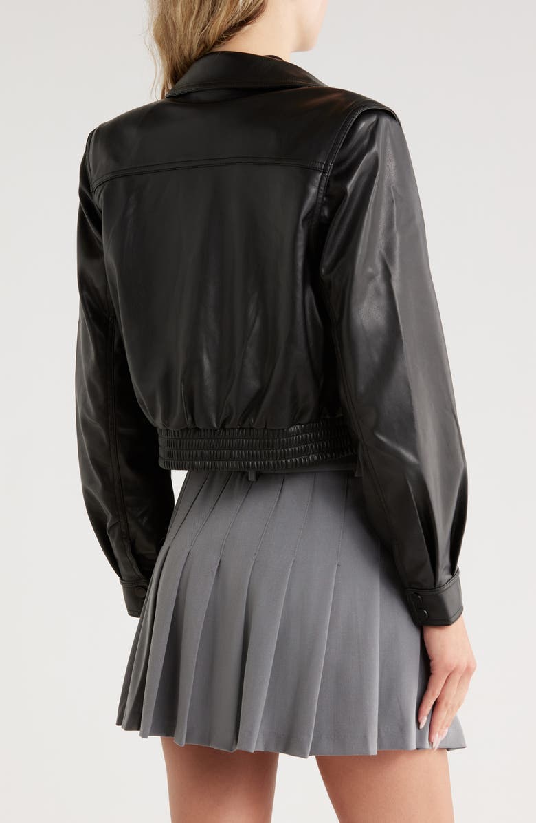 JASON WU Flap Patch Pocket Faux Leather Jacket, Alternate, color, Black