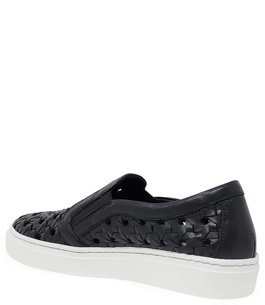 Madison Maison Leather Woven Sneaker, Alternate, color, Black