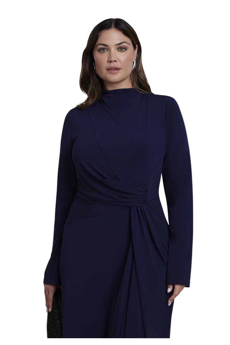 Draped Knit Maxi Dress (plus), Alternate, color, EVENING BLUE