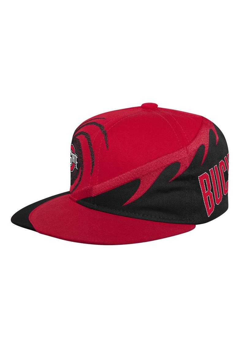 Youth Mitchell & Ness Scarlet/Black Ohio State Buckeyes Spiral Snapback Hat, Alternate, color, Scarlet