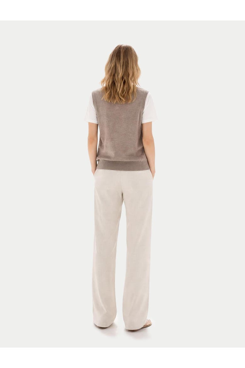 Timeless Cashmere Crewneck Vest, Alternate, color, taupe