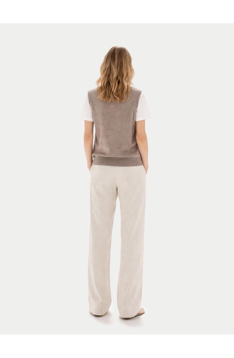 Gobi Cashmere Timeless Cashmere Crewneck Vest, Alternate, color, Taupe