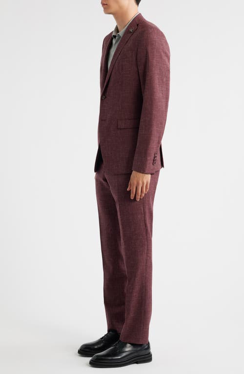 John Varvatos Varick Slim Fit Red Slub Wool & Linen Blend Suit