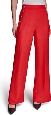 KARL LAGERFELD PARIS Linen Blend Sailor Pants