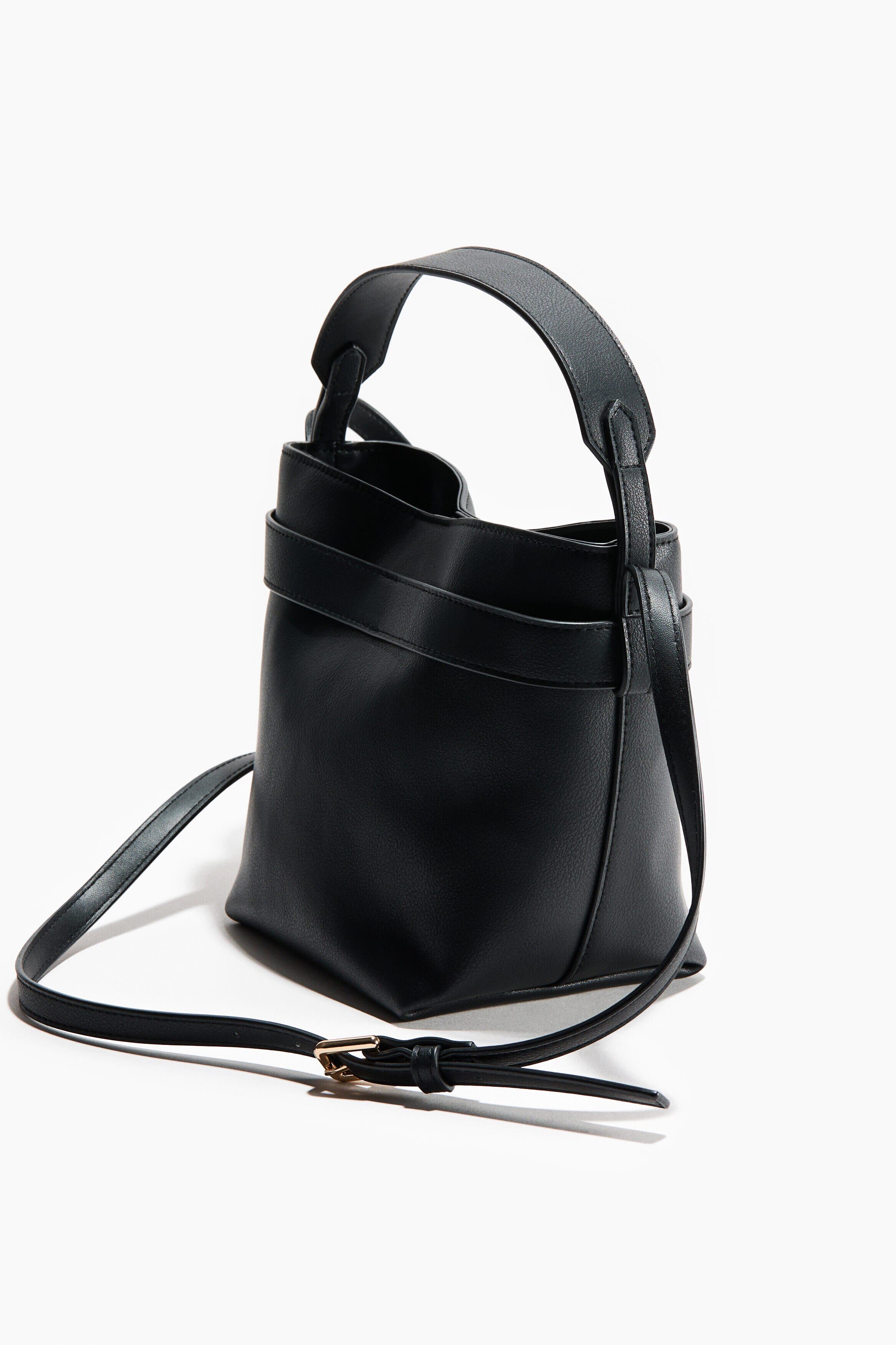H&M Crossbody Bucket Bag, Alternate, color, Black