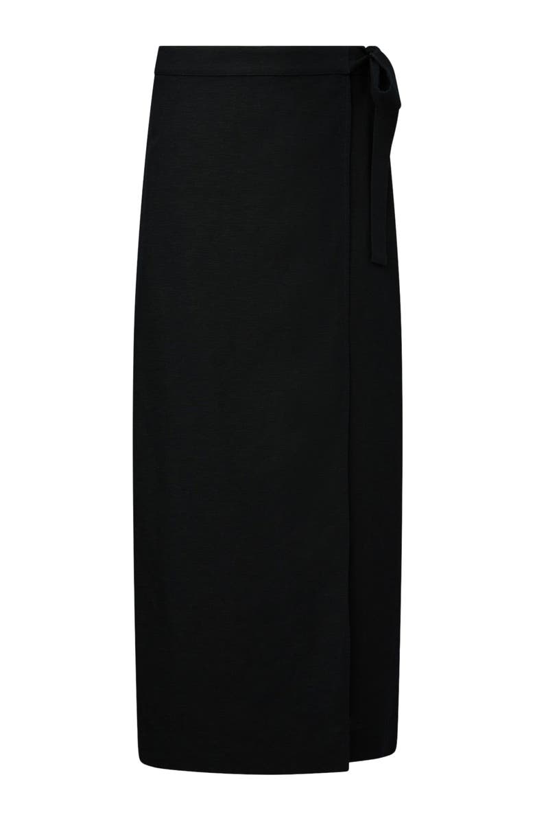 Onia Air Linen Maxi Wrap Skirt, Alternate, color, Black