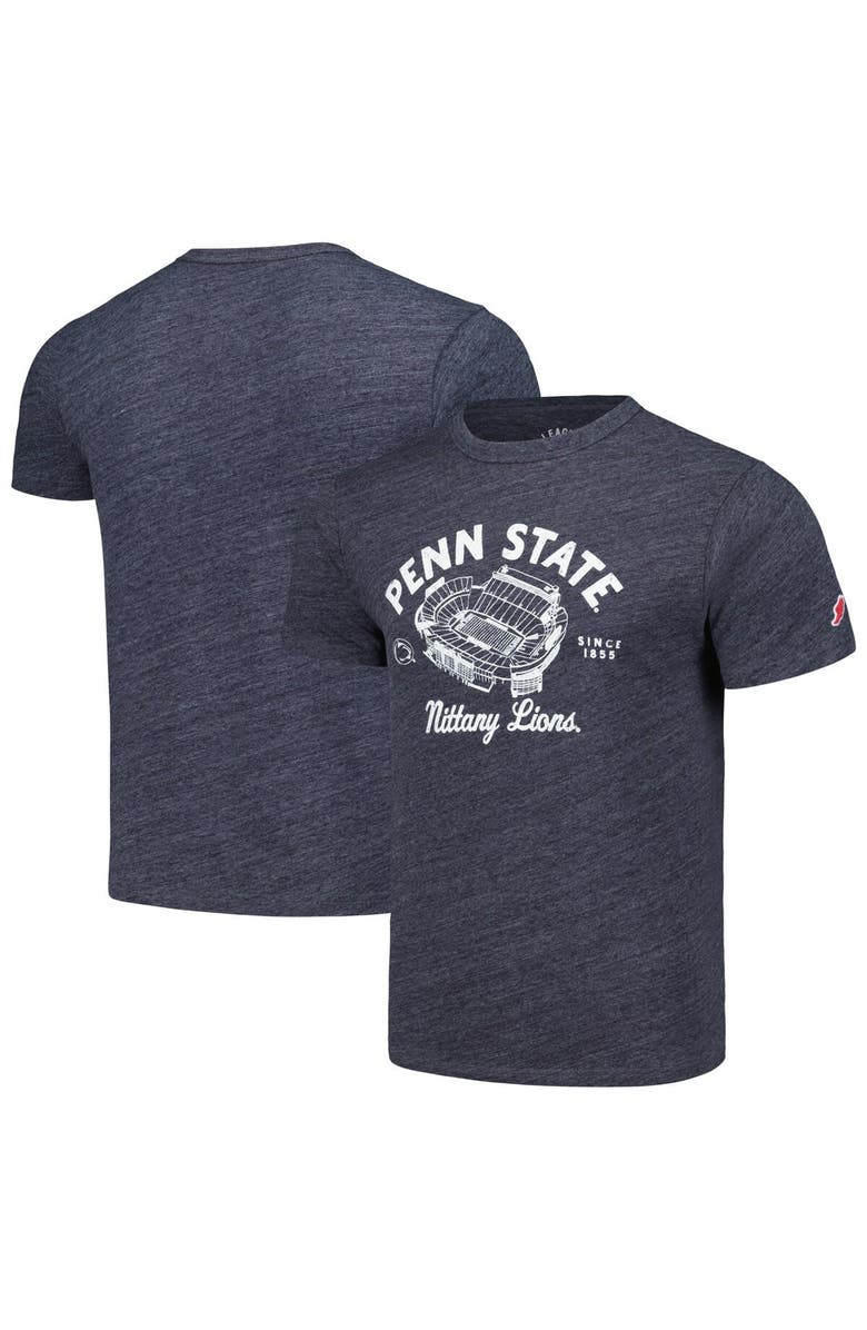 LEAGUE COLLEGIATE WEAR Men's League Collegiate Wear Heather Navy Penn State Nittany Lions Stadium Victory Falls Tri-Blend T-Shirt, Main, color, 