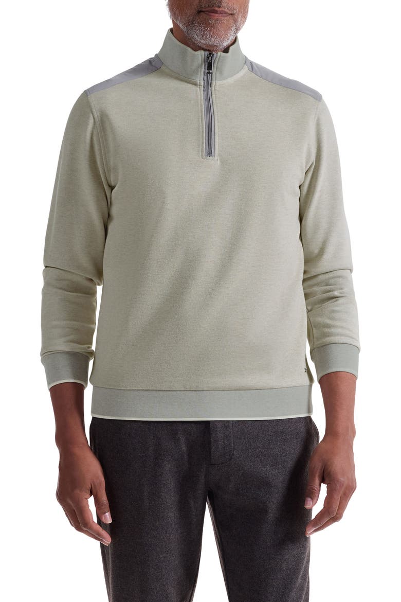 Mélange Quarter Zip Top, Main, color, CEMENT